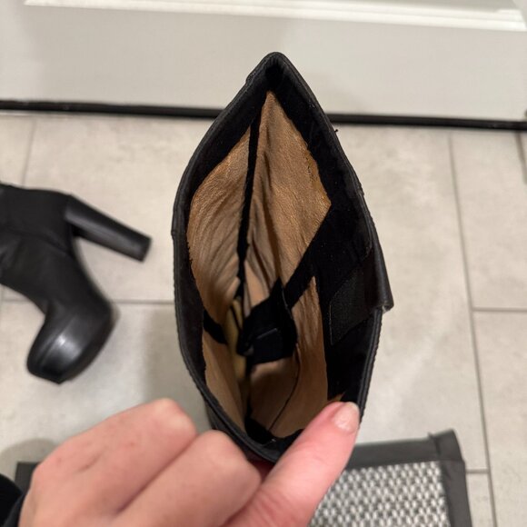 Aldo Black Knee High Leather Boots - Picture 10 of 11